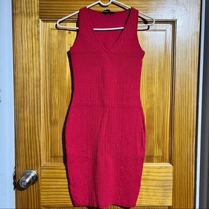 Guess Fuchsia Textured Knit Bodycon Dress XS